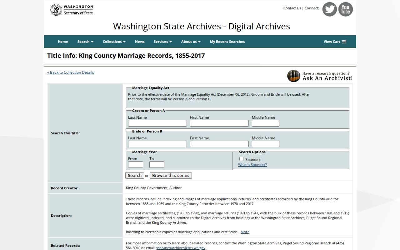 King County city directory Digital Archives King County historical collection search page