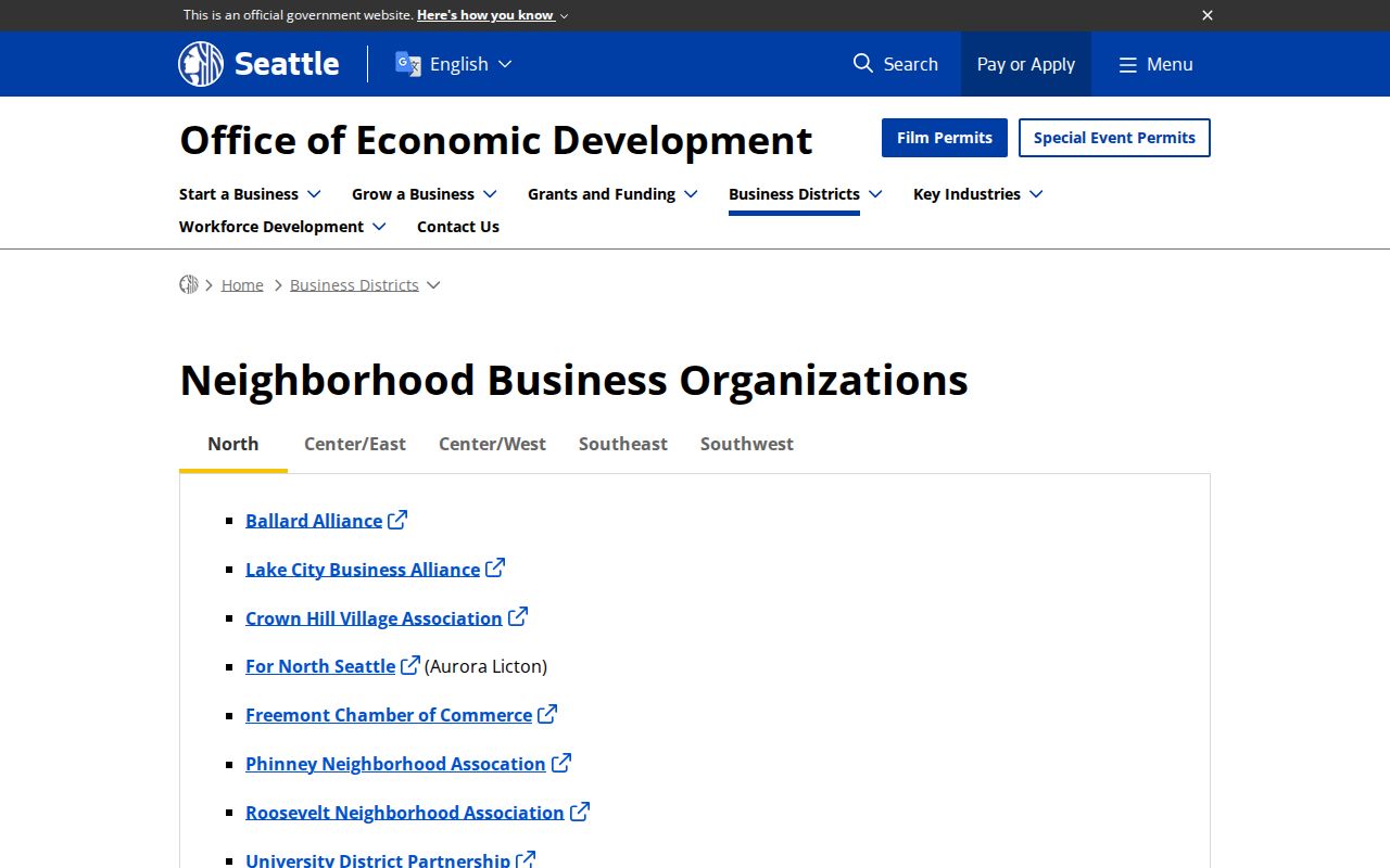 King County neighbors neighborhood and business organization inventory
